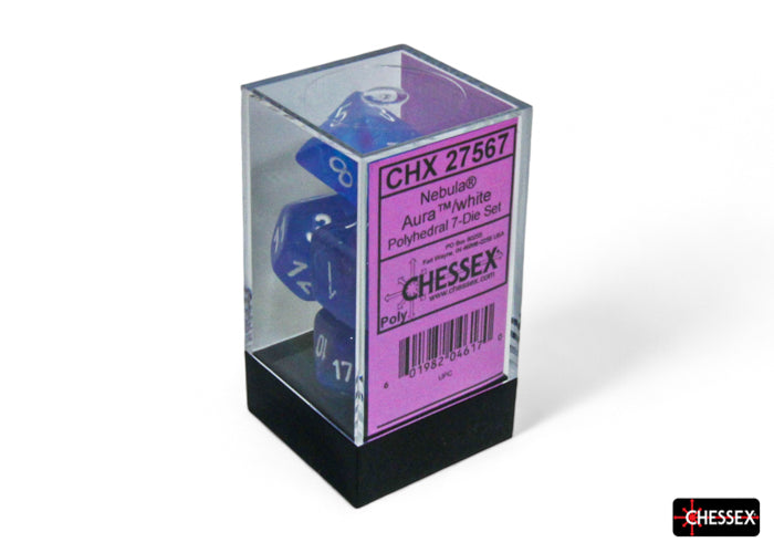 Chessex - 7-Dice Set - Nebula - Aura/White (Polyhedral)