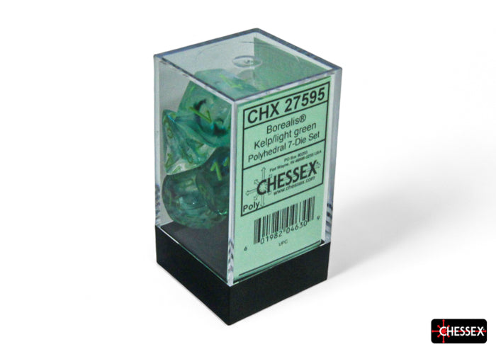 Chessex - 7-Dice Set - Borealis - Kelp/Light Green Luminary (Polyhedral)