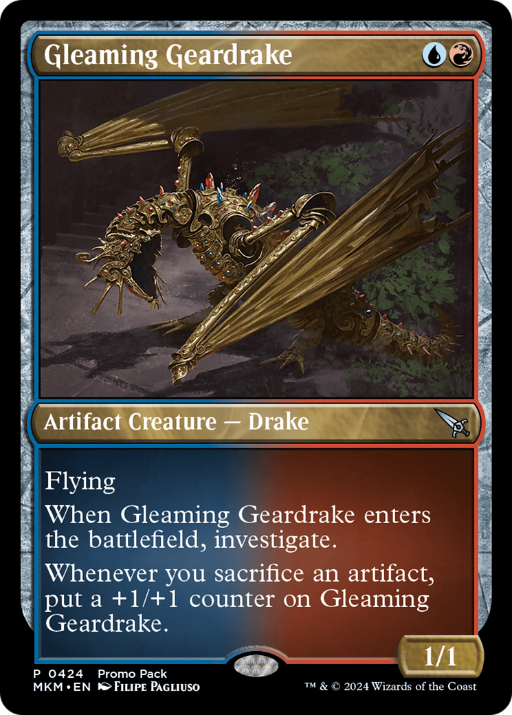 Gleaming Geardrake (MKM-424) - Murders at Karlov Manor Foil [Uncommon]