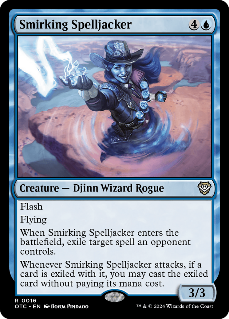 Smirking Spelljacker (OTC-016) - Outlaws of Thunder Junction Commander Foil [Rare]