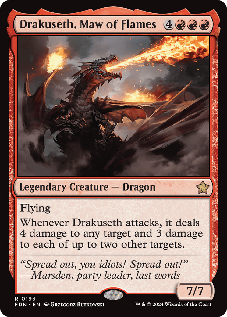 Drakuseth, Maw of Flames (FDN-193) - Foundations Foil [Rare]
