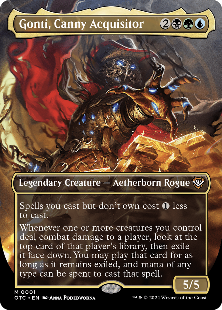 Gonti, Canny Acquisitor (OTC-001) - Outlaws of Thunder Junction Commander: (Full Art) (Borderless) Foil [Mythic]
