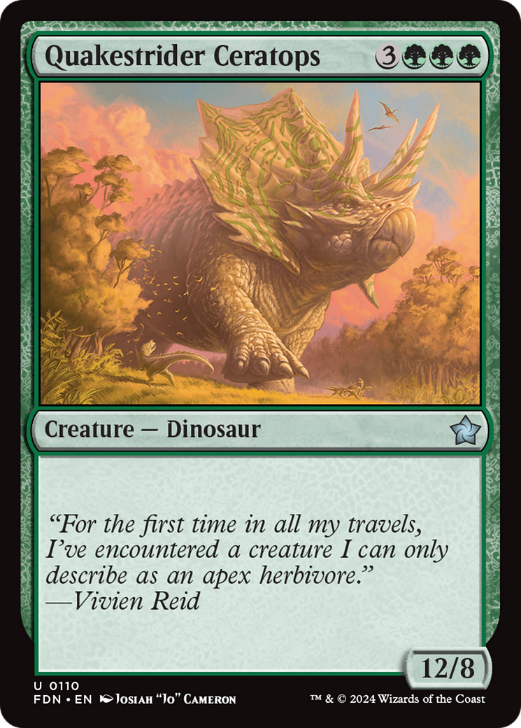 Quakestrider Ceratops (FDN-110) - Foundations [Uncommon]