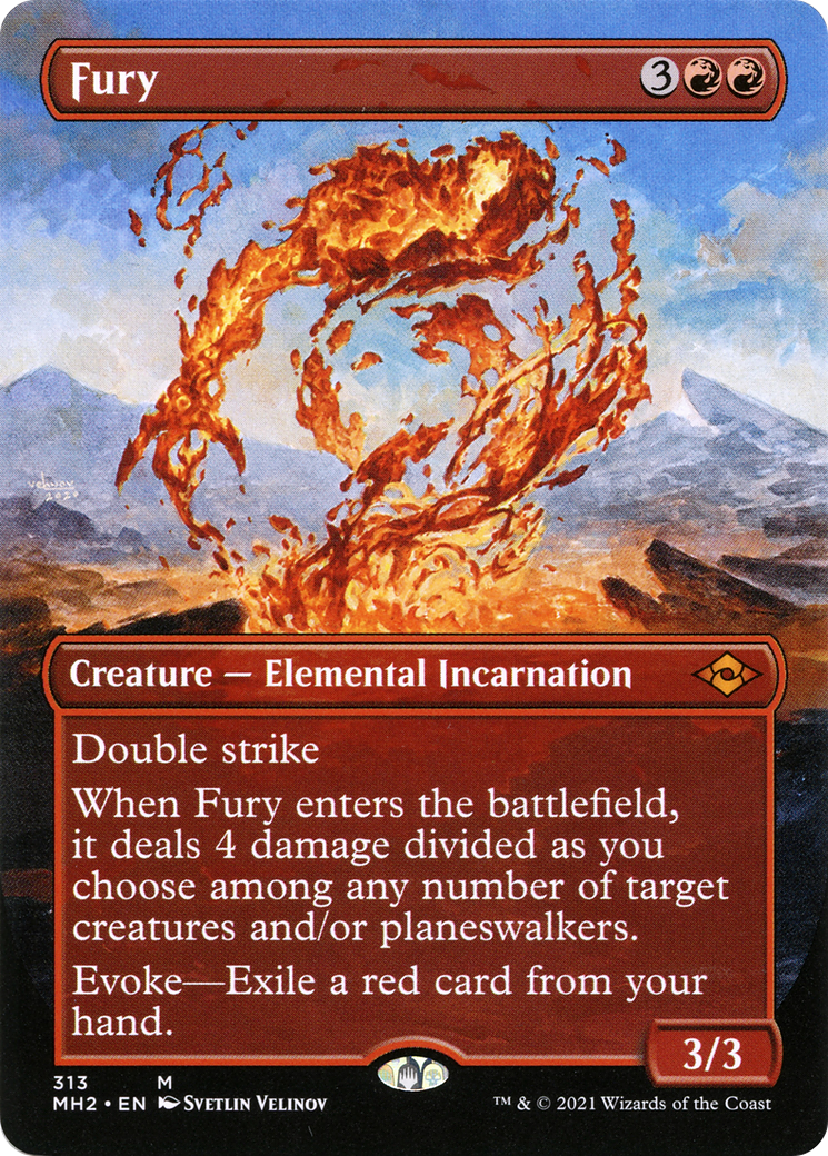 Fury (MH2-313) - Modern Horizons 2 (Borderless) Foil [Mythic]