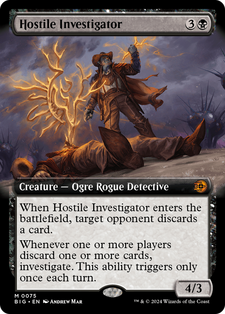 Hostile Investigator (BIG-075) - The Big Score: (Extended Art) Foil [Mythic]