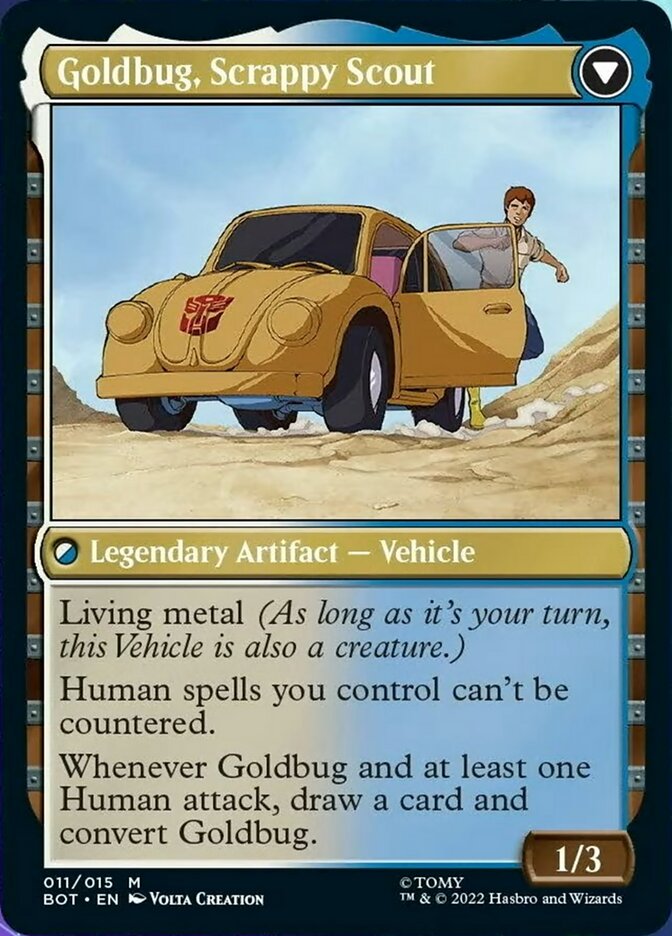 Goldbug, Humanity's Ally // Goldbug, Scrappy Scout (BOT-011) - Transformers: (convertdfc) [Mythic]
