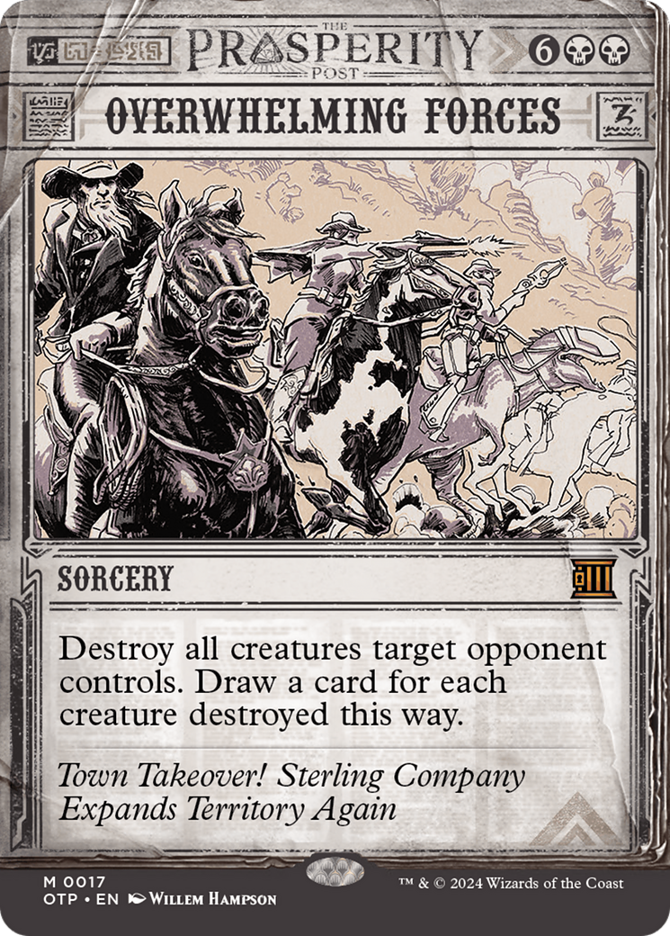 Overwhelming Forces (OTP-017) - Breaking News: (Showcase) (Borderless) Foil [Mythic]