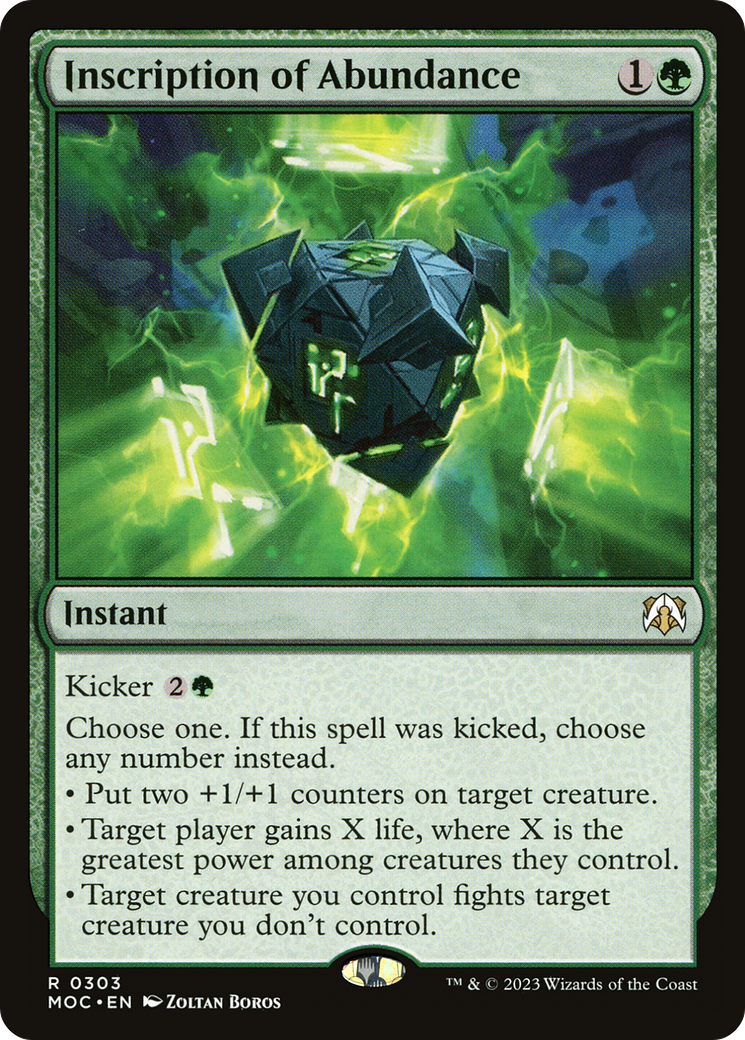 Inscription of Abundance (MOC-303) - March of the Machine Commander [Rare]