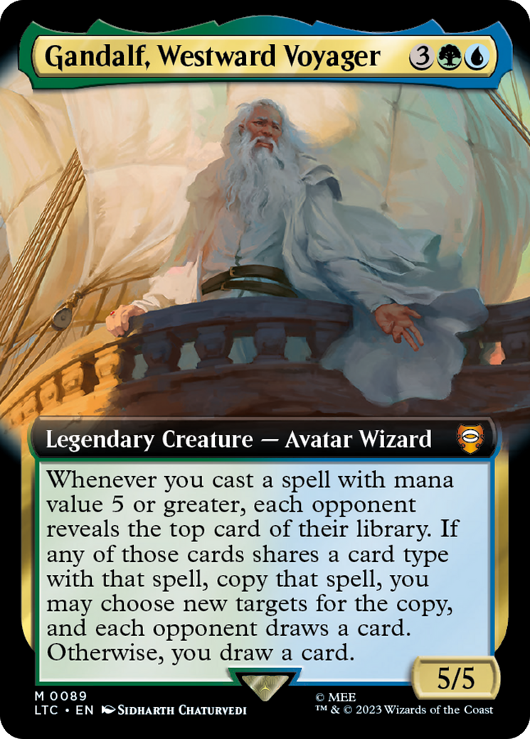 Gandalf, Westward Voyager (LTC-089) - Tales of Middle-earth Commander: (Extended Art) [Mythic]