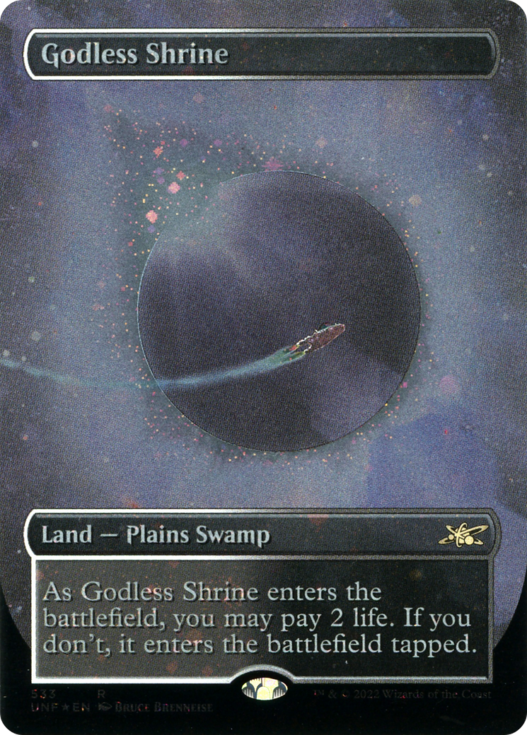 Godless Shrine (UNF-533) - Unfinity (Borderless) Galaxy Foil [Rare]