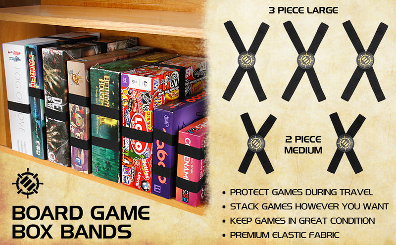 Board Game Box Rubber Band - 8" (2) & 11" (3) Straps (Set of 5)