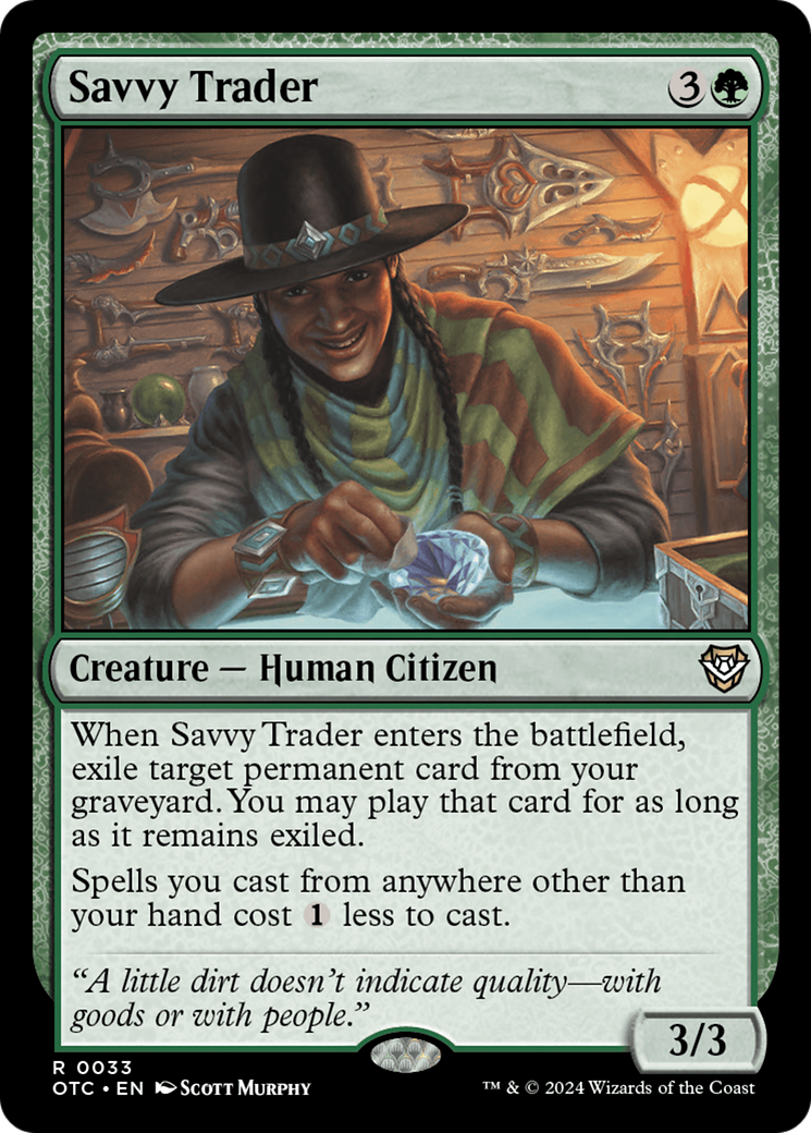 Savvy Trader (OTC-033) - Outlaws of Thunder Junction Commander Foil [Rare]