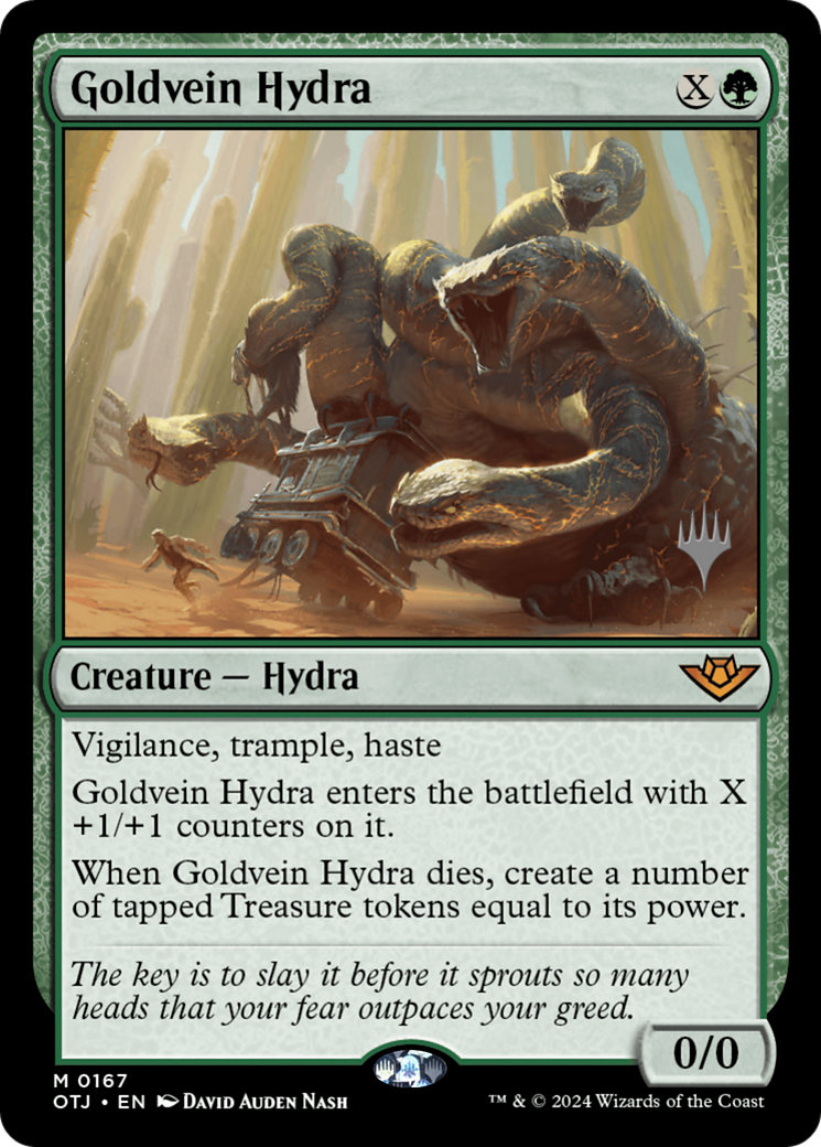 Goldvein Hydra (POTJ-167P) - Outlaws of Thunder Junction Promos [Mythic]