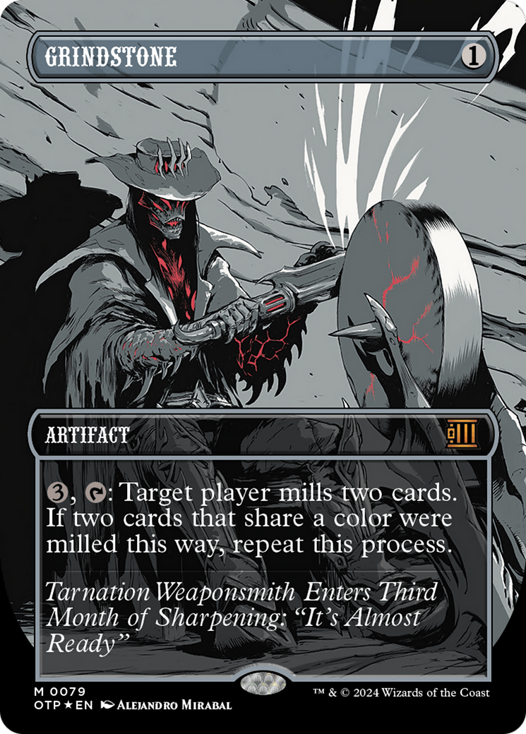 Grindstone (OTP-079) - Breaking News (Borderless) Foil [Mythic]