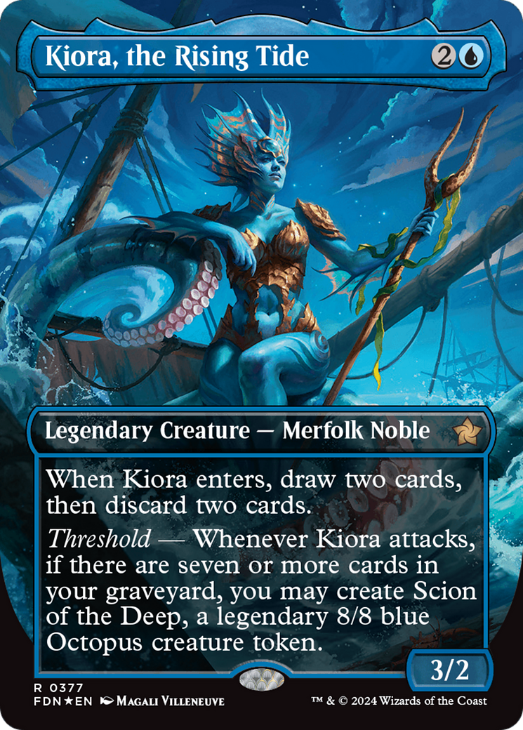 Kiora, the Rising Tide (FDN-377) - Foundations (Borderless) Foil [Rare]