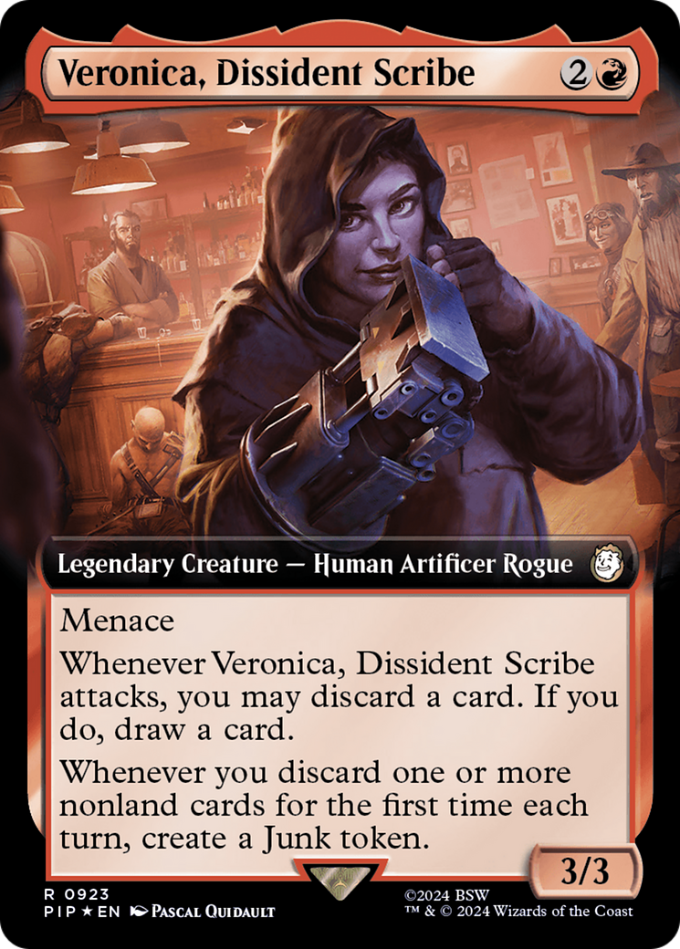 Veronica, Dissident Scribe (PIP-923) - Fallout: (Extended Art) Surge Foil [Rare]