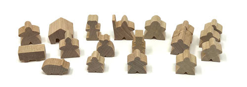 MeepleSource - 19-Piece Set of Unpainted Meeples (Compatible with Carcassonne & Expansions)