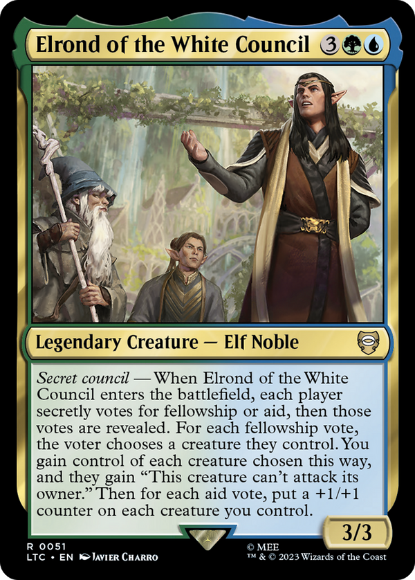 Elrond of the White Council (LTC-051) - Tales of Middle-earth Commander [Rare]