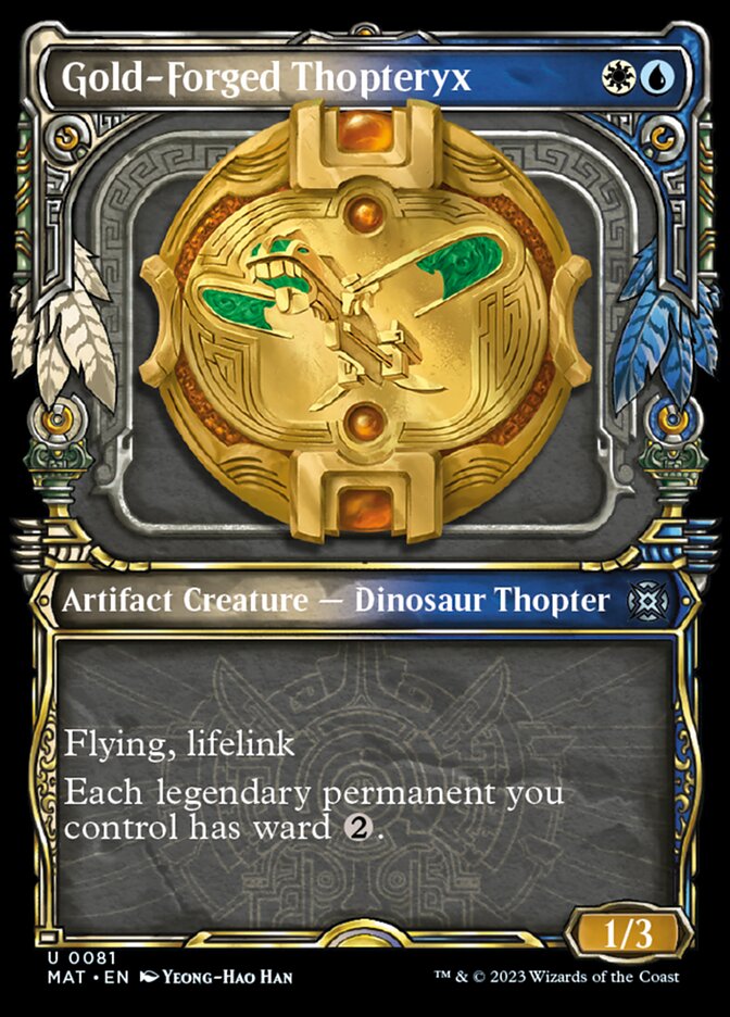 Gold-Forged Thopteryx (MAT-081) - March of the Machine: The Aftermath: (Showcase) [Uncommon]