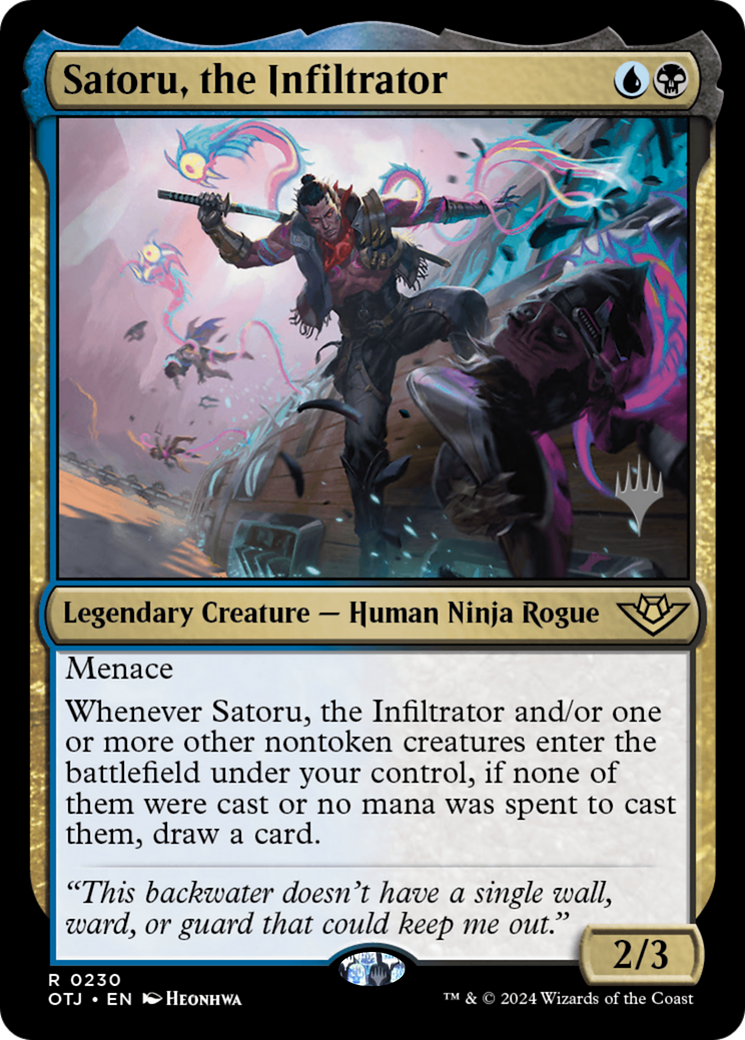Satoru, the Infiltrator (POTJ-230P) - Outlaws of Thunder Junction Promos Foil [Rare]