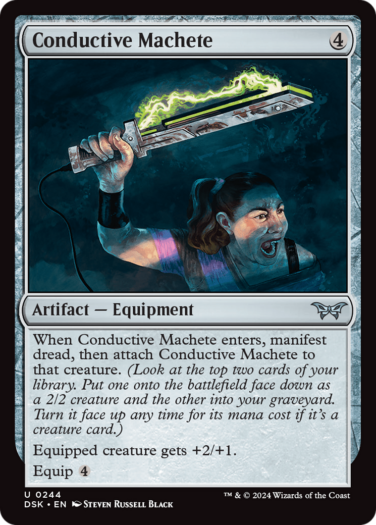 Conductive Machete (DSK-244) - Duskmourn: House of Horror Foil [Uncommon]