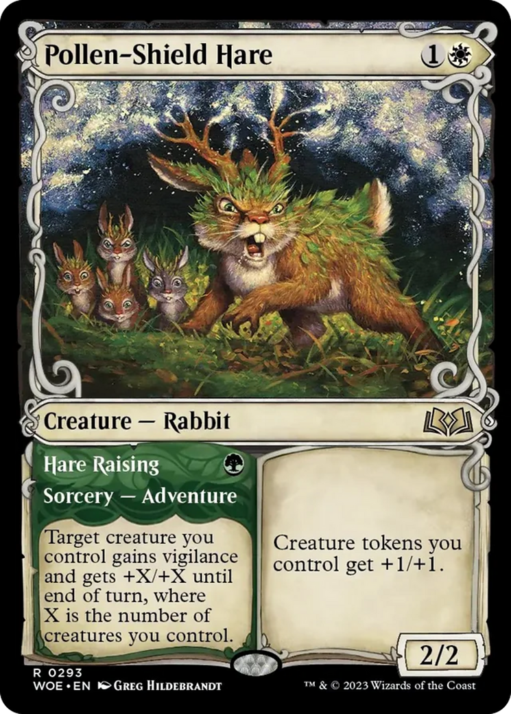 Pollen-Shield Hare // Hare Raising (WOE-293) - Wilds of Eldraine: (Showcase) [Rare]
