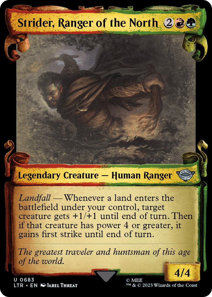 Strider, Ranger of the North (LTR-683) - The Lord of the Rings: Tales of Middle-earth: (Showcase) Scroll Foil [Uncommon]