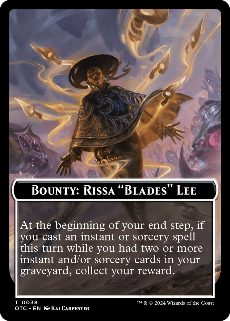 Bounty: Rissa "Blades" Lee // Wanted! (TOTC-038) - Outlaws of Thunder Junction Commander Tokens [Common]