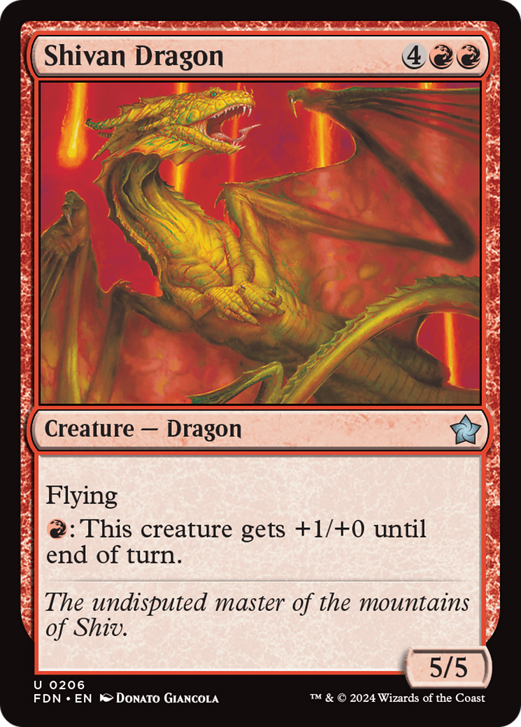 Shivan Dragon (FDN-206) - Foundations [Uncommon]
