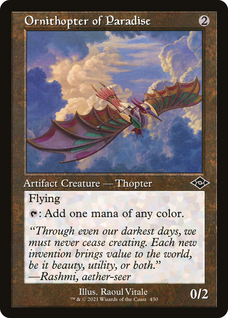 Ornithopter of Paradise (MH2-430) - Modern Horizons 2 Etched Foil [Common] Retro Frame