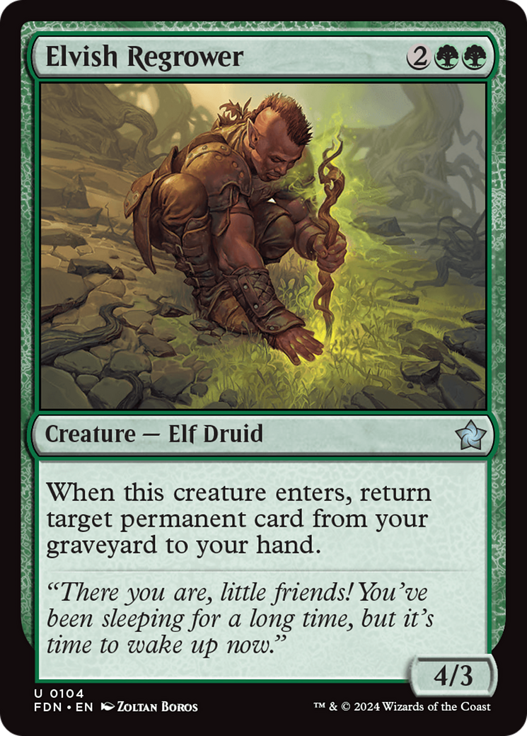 Elvish Regrower (FDN-104) - Foundations Foil [Uncommon]