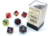Chessex - 7-Dice Set - Nebula - Primary/Blue Luminary (Polyhedral)