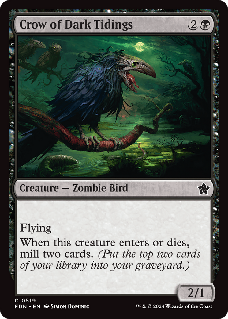Crow of Dark Tidings (FDN-519) - Foundations [Common]