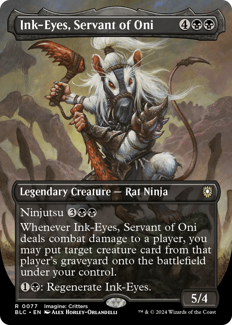 Ink-Eyes, Servant of Oni (BLC-077) - Bloomburrow Commander (Borderless) Foil [Rare]