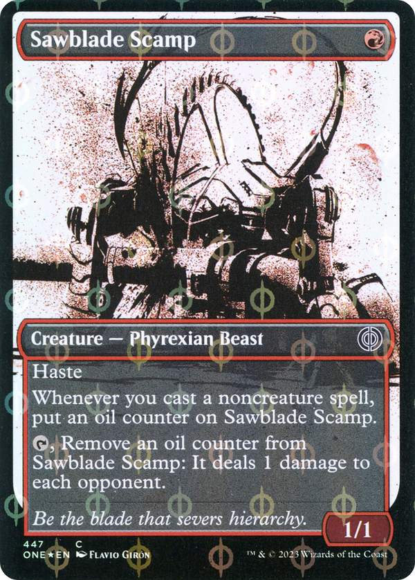 Sawblade Scamp (ONE-447) - Phyrexia: All Will Be One: (Showcase) Foil [Common]