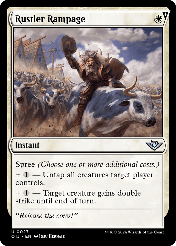 Rustler Rampage (OTJ-027) - Outlaws of Thunder Junction: (spree) Foil [Uncommon]