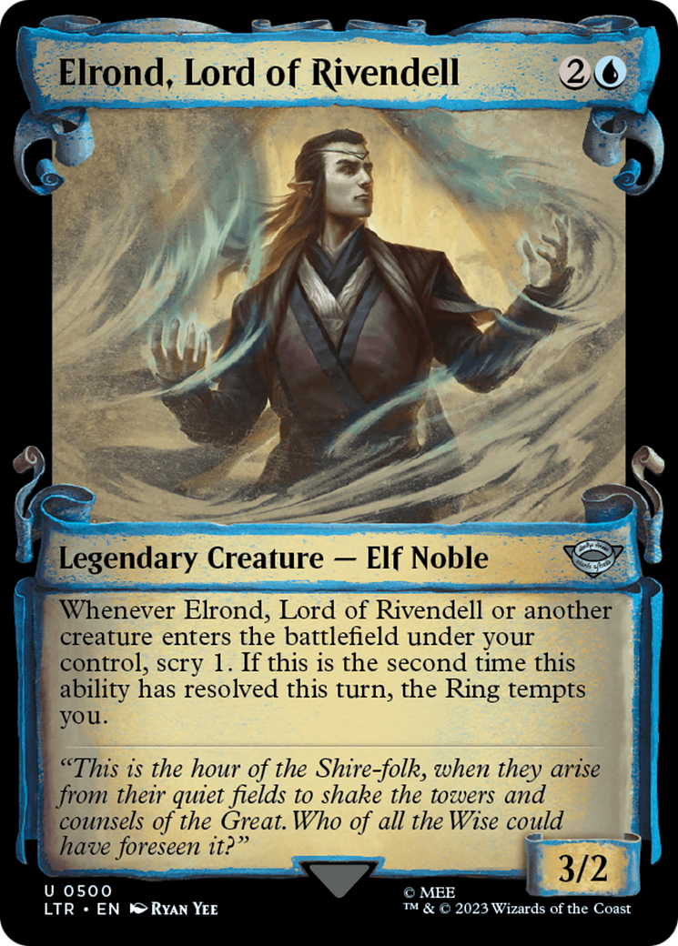 Elrond, Lord of Rivendell (LTR-500) - The Lord of the Rings: Tales of Middle-earth: (Showcase) Scroll [Uncommon]
