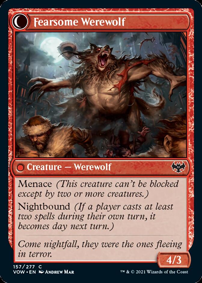 Fearful Villager // Fearsome Werewolf (VOW-157) - Innistrad: Crimson Vow: (Double Faced Transform) [Common]