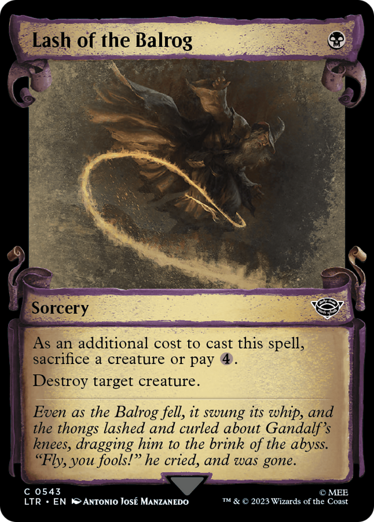 Lash of the Balrog (LTR-543) - The Lord of the Rings: Tales of Middle-earth: (Showcase) Scroll Foil [Common]