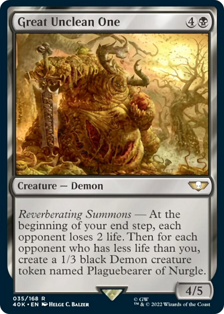 Great Unclean One (40K-035) - Warhammer 40,000 Commander [Rare]