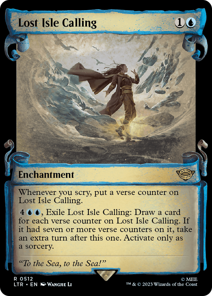 Lost Isle Calling (LTR-512) - The Lord of the Rings: Tales of Middle-earth: (Showcase) Scroll Foil [Rare]