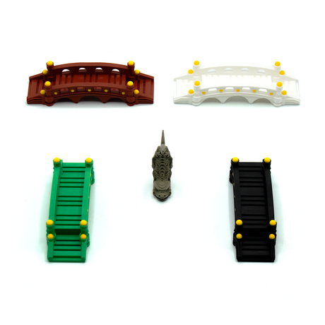 BGExpansions - The White Castle For Base Game + Matcha Expansion: 3D Bridges & Round Marker Upgrade Kit (5 pieces)