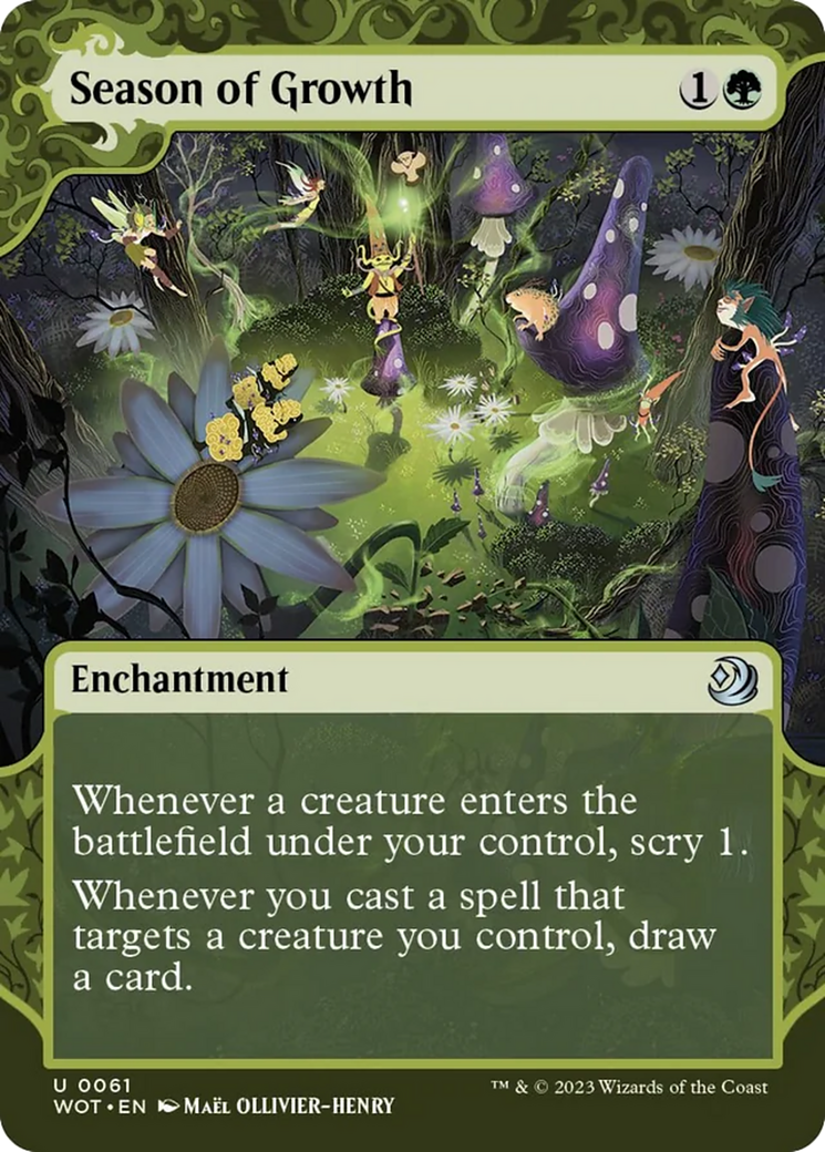 Season of Growth (WOT-061) - Wilds of Eldraine: Enchanting Tales: (Showcase) (Borderless) [Uncommon]