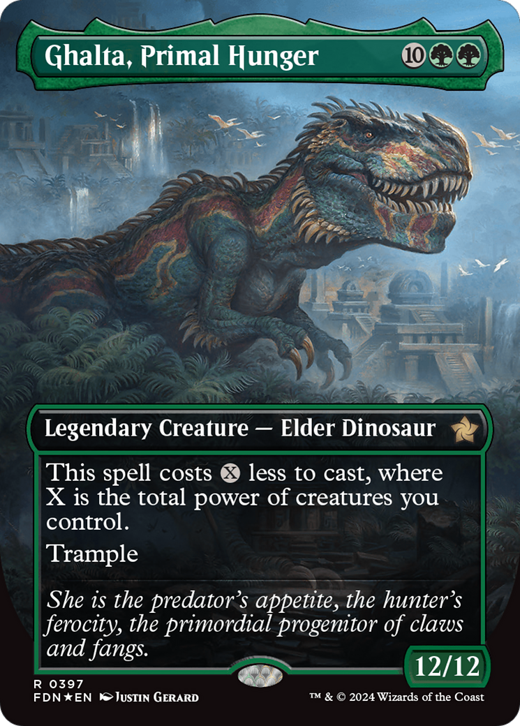 Ghalta, Primal Hunger (FDN-397) - Foundations (Borderless) Foil [Rare]
