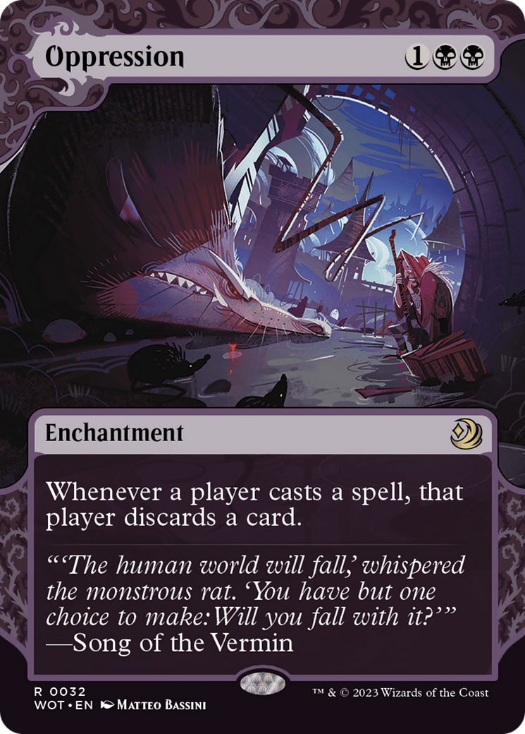 Oppression (WOT-032) - Wilds of Eldraine: Enchanting Tales: (Showcase) (Borderless) [Rare]