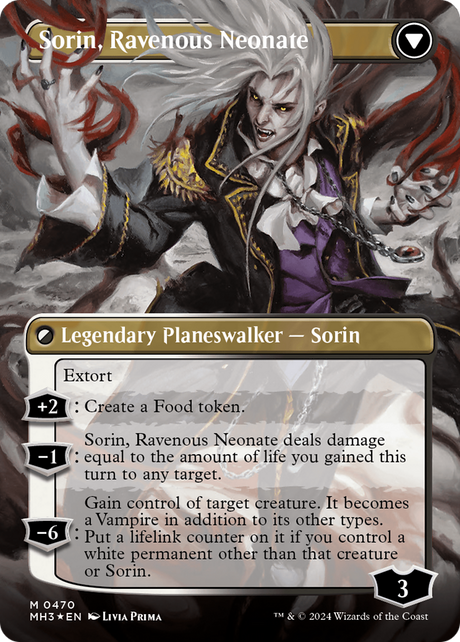 Sorin of House Markov // Sorin, Ravenous Neonate (MH3-470) - Modern Horizons 3 (Borderless) Textured Foil [Mythic]
