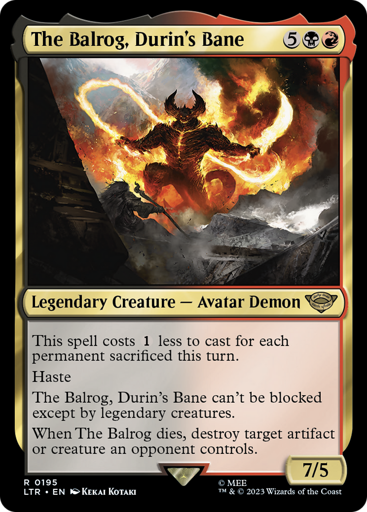 The Balrog, Durin's Bane (LTR-195) - The Lord of the Rings: Tales of Middle-earth Foil [Rare]