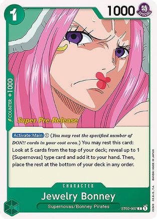 Jewelry Bonney (ST02-007) - Super Pre-Release Starter Deck 2: Worst Generation  [Common]