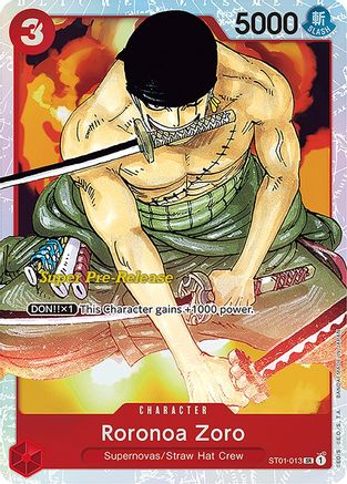 Roronoa Zoro (ST01-013) - Super Pre-Release Starter Deck 1: Straw Hat Crew Foil [Super Rare]