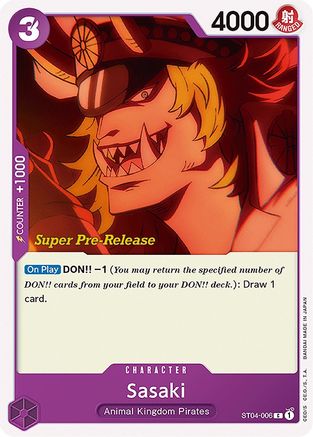 Sasaki (ST04-006) - Super Pre-Release Starter Deck 4: Animal Kingdom Pirates  [Common]